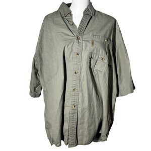 Magellan Sportswear XXL‎ Men's Vented Fishing Shirt Gray Khaki Cotton Button Up